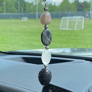 2/20$,Natural Stone Lucky Charm,Car Rearview Mirror Charm,Essential Oil Diffuser